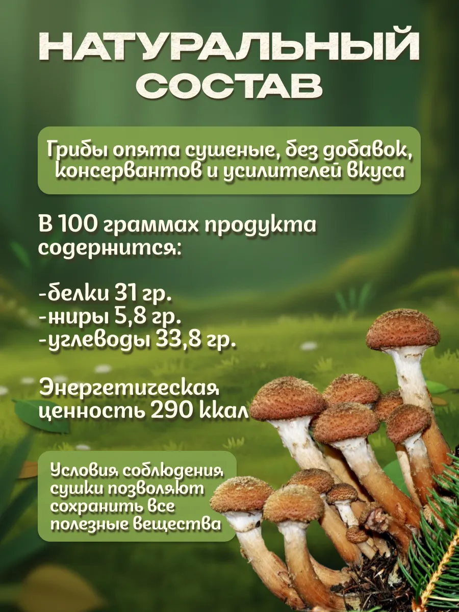 Грибы опята сушеные 100гр